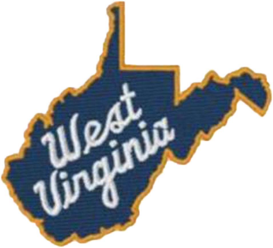 WVU Jerry West Peter Millar Jubilee Performance Polo with Sean Collar in Navy-State Script
