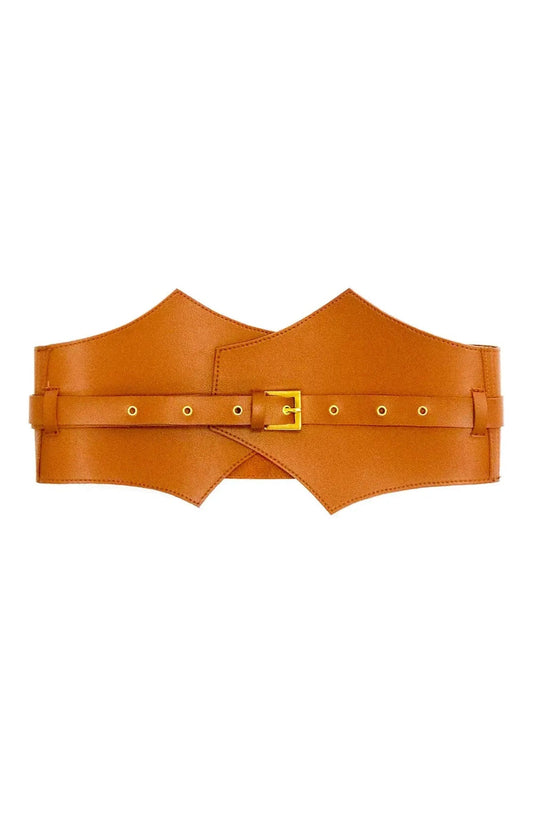 Womens Gretchen Scott Adjustable Corset Belt in Cognac