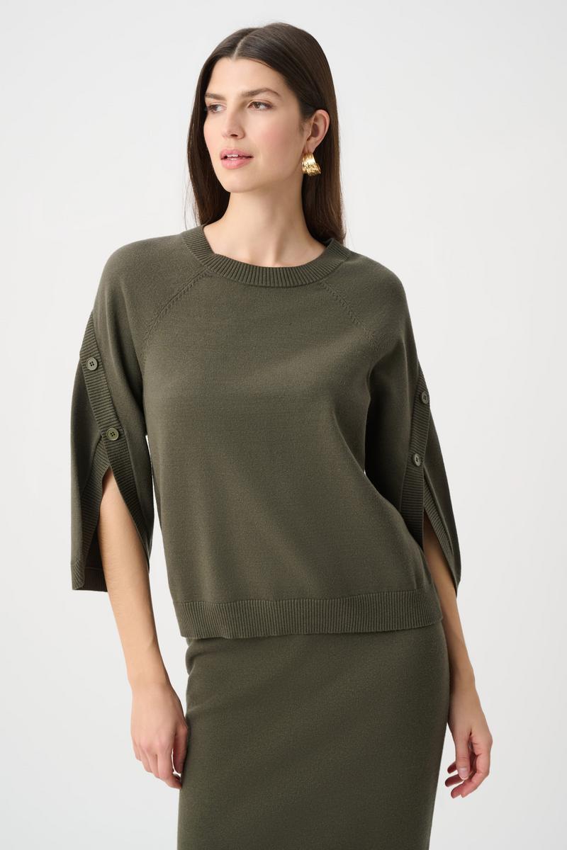 Womens Joseph Ribkoff Crew Neck Pullover in Avocado