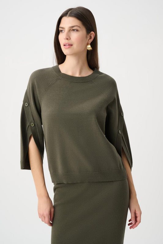 Womens Joseph Ribkoff Crew Neck Pullover in Avocado