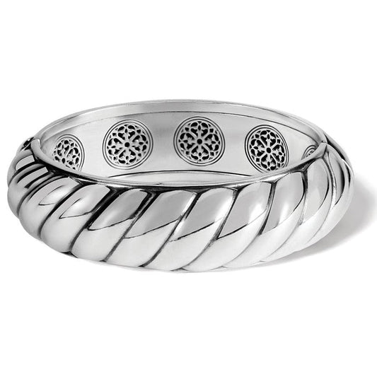 Womens Brighton Ferrara Athena Scalloped Hinged Bangle in Silver