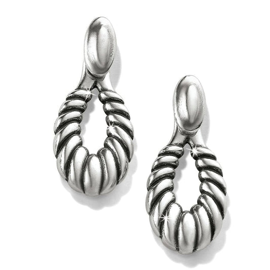 Womens Brighton Athena Scalloped Post Drop Earrings in Silver