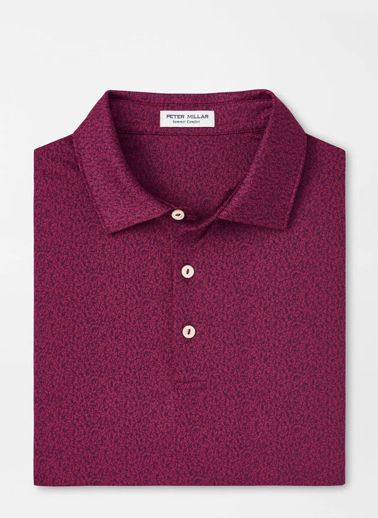 Peter Millar Beer Garden Performance Jersey Polo in Pomegranite