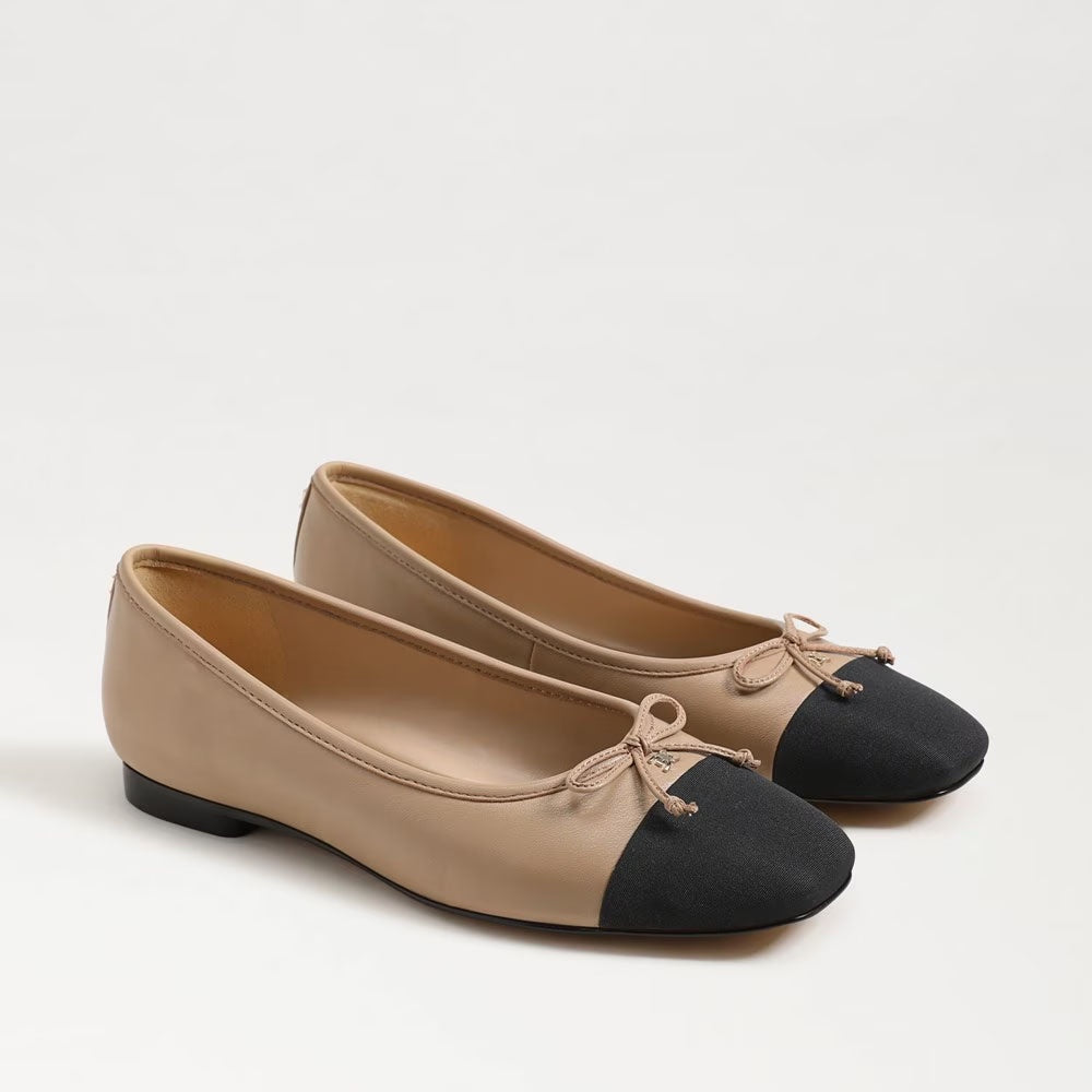 Womens Sam Edelman Marley Ballet Flat in Beige/Black