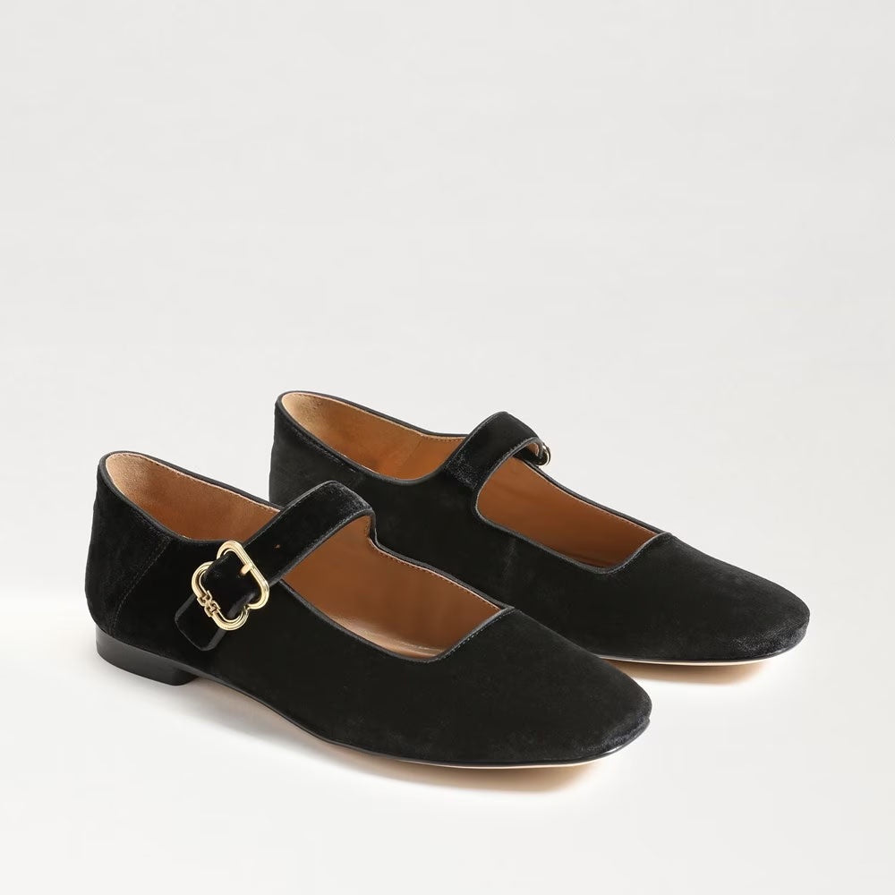 Womens Sam Edelman Michaela Mary Lane Flat in Black Velvet