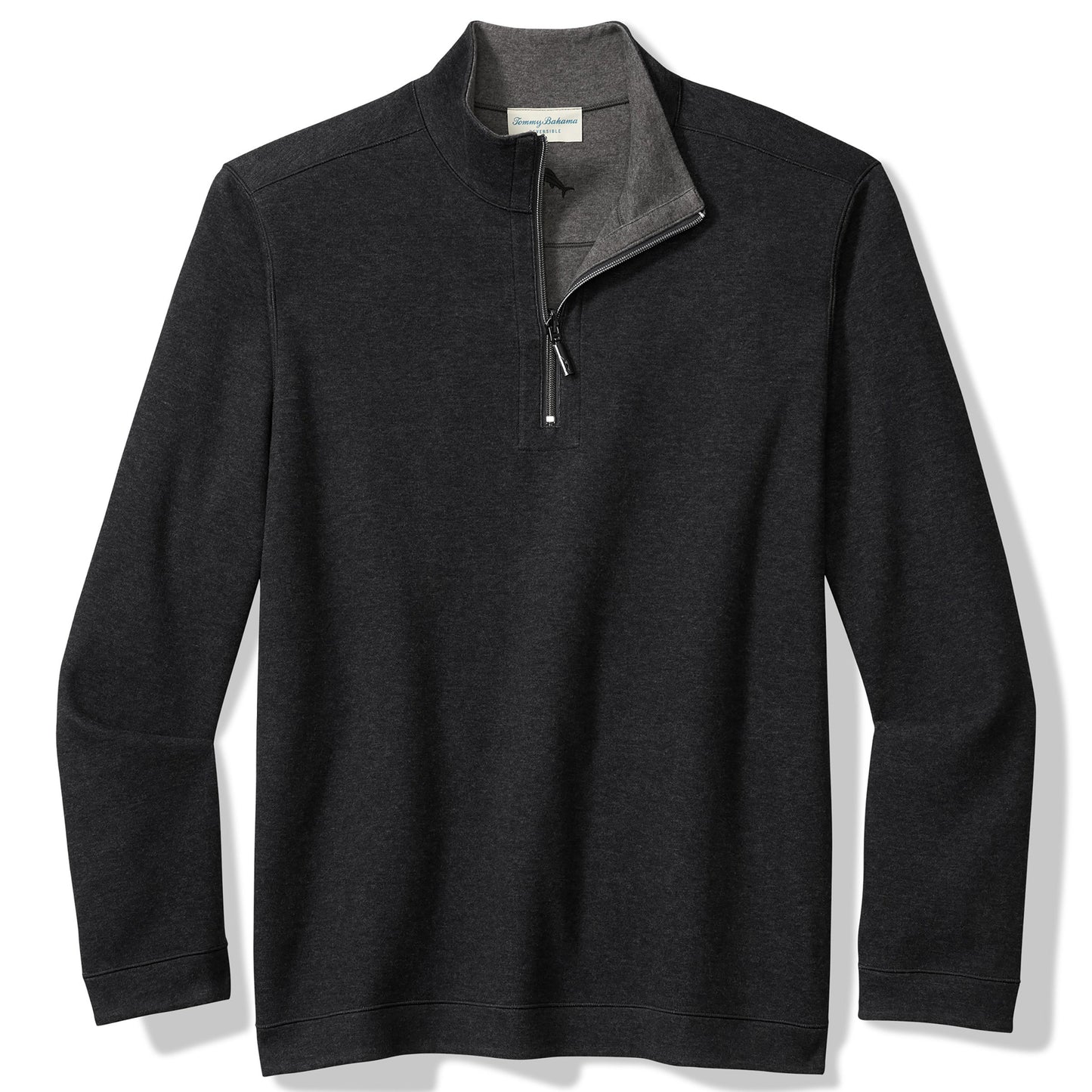 Tommy Bahama Flipview Half Zip in Black Heather