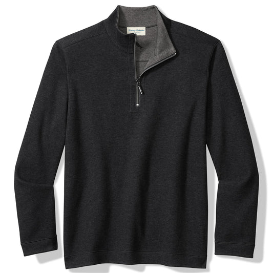 Tommy Bahama Flipview Half Zip in Black Heather