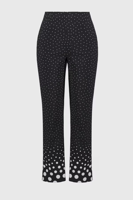 Womens Joseph Ribkoff Cropped Polka Dot Pant in Black/Vanilla