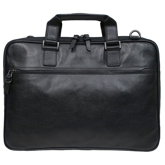 Boconi Garth Leather Slim Laptop Briefcase in Black