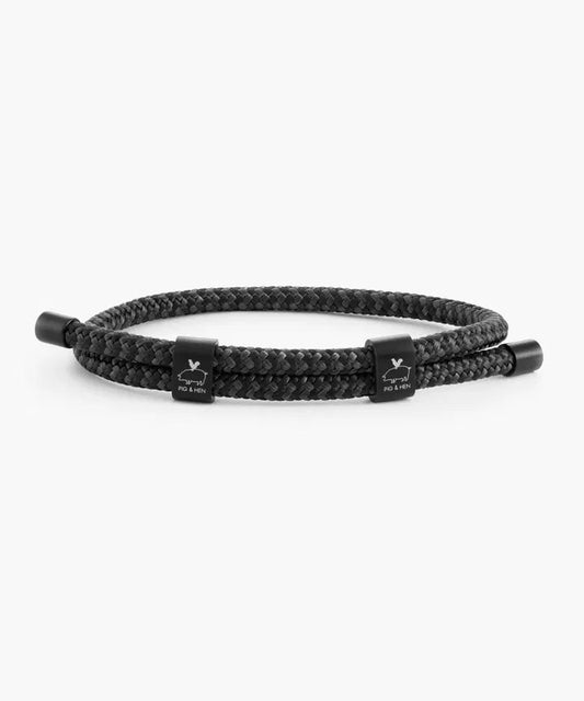 Pig & Hen Little Lewis Double Bracelet in Black/Slate Grey