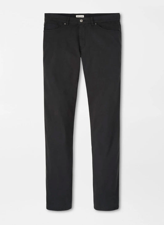 Peter Millar Signature Sateen Five-Pocket Pant in Black