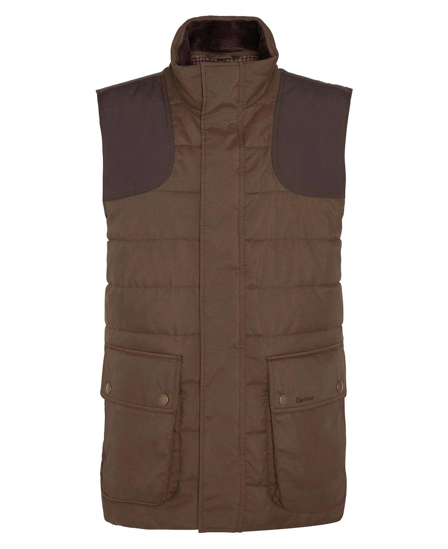 Barbour Mens Bradford Tattersall Gilet in Dark Sand