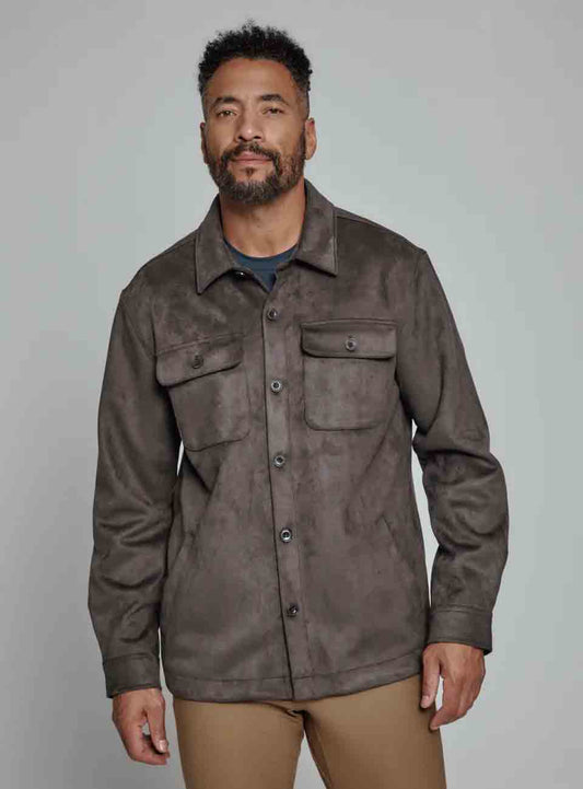 7 Diamonds Evolution Suede Shacket in Charcoal
