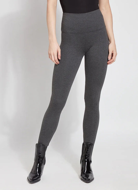 Womens Lysse Signature Center Seam Ponte Leggings in Charcoal