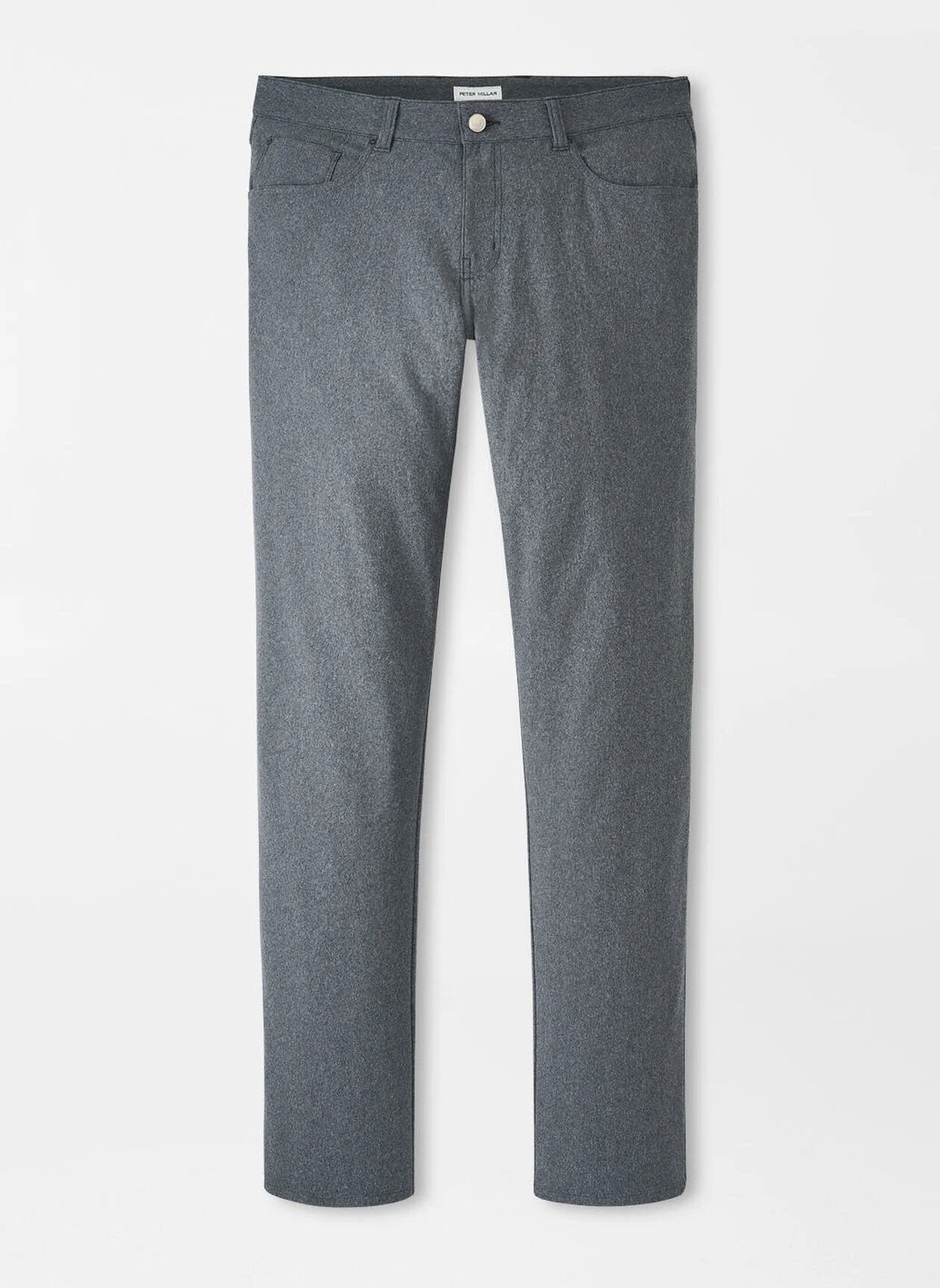 Peter Millar Brevard Performance Flannel Five-Pocket Pant in Charcoal