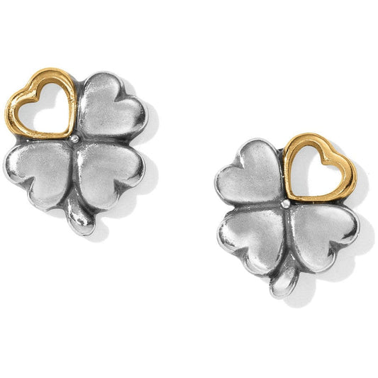 Womens Brighton Clover Heart Mini Post Earrings