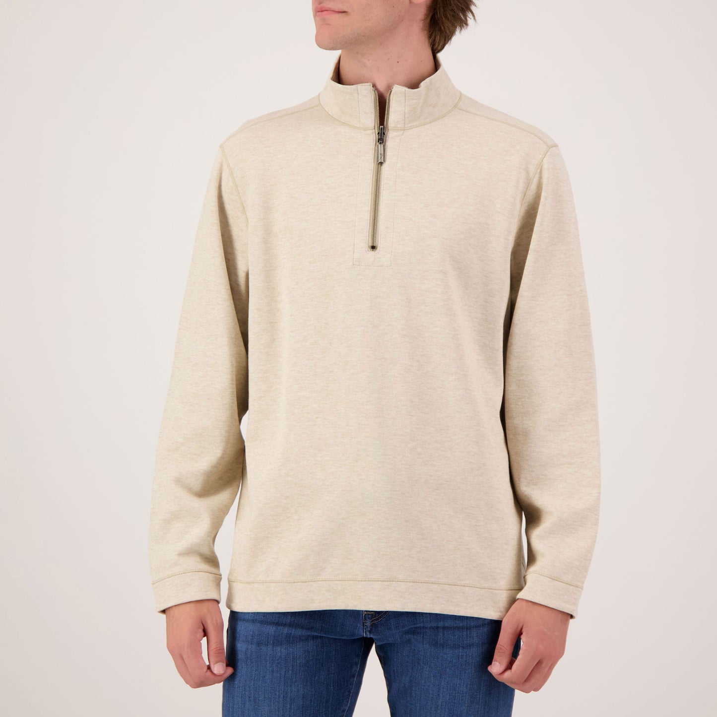 Tommy Bahama Flipview Half Zip in Cobblestone Heather