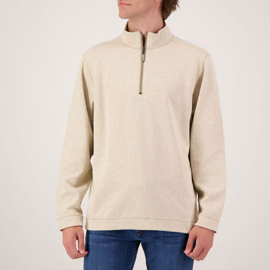 Tommy Bahama Flipview Half Zip in Cobblestone Heather