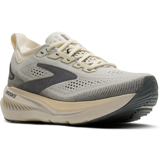 Brooks Mens Glycerin 23 Running Shoe in Coconut/Bleached Sand/Grey