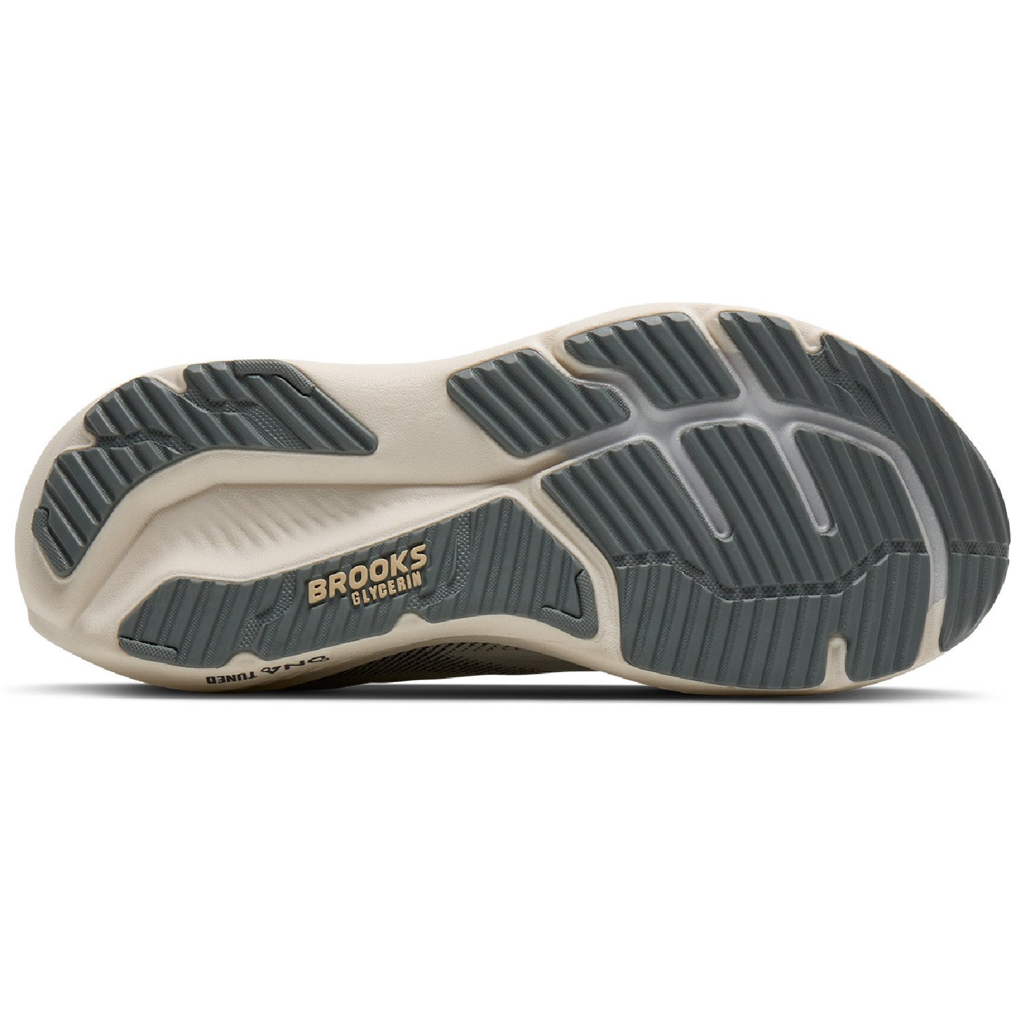 Brooks Mens Glycerin 23 Running Shoe in Coconut/Bleached Sand/Grey