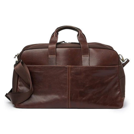 Boconi Garth Commuter Leather Duffle Bag in Cognac