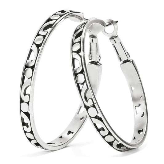 Womens Brighton Contempo Large Hoop Earrings in Silver