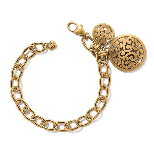 Womens Brighton Contempo Medallion Link Bracelet in Gold