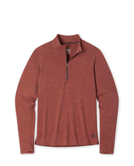 Stio Mens Basis PeakWool Midweight Half Zip in Coyote Trail