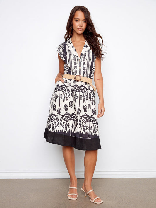 Womens Charlie B Linen/Cotton Dress in Oasis