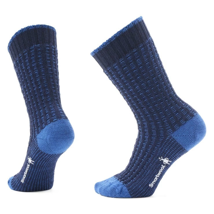 Smartwool Everyday Waffle Press Crew Sock Deep Navy, XL