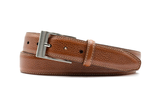 Martin Dingman Delaney 2 Buckle Scotch Grain Belt in Almond