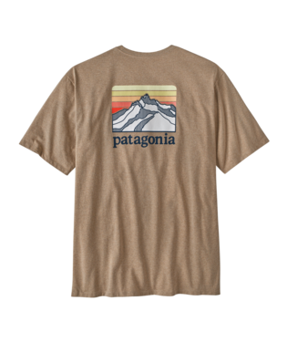 Patagonia Mens Line Logo Ridge Pocket Responsibili-Tee in Grayling Brown