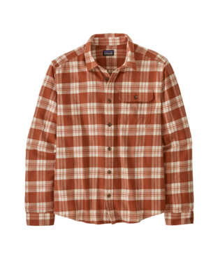 Patagonia Mens L/S LW Fjord Flannel Shirt in Base Camp: Burnished Red