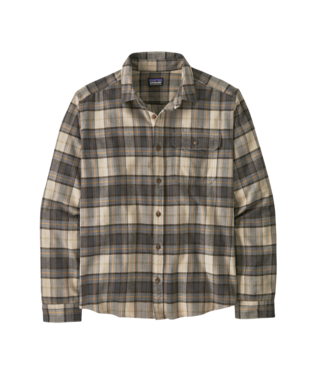 Patagonia Mens L/S LW Fjord Flannel Shirt in Spotter: Forge Grey