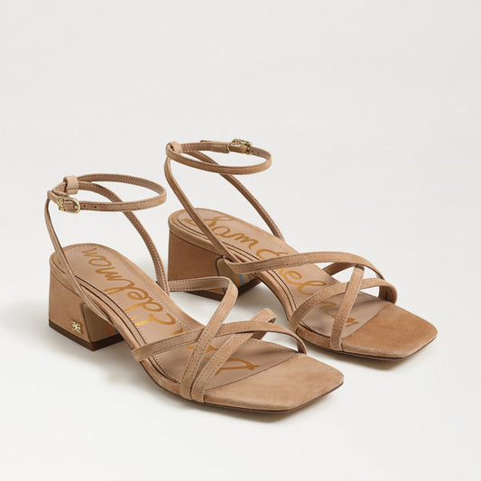 Womens Sam Edelman Whitley Block Heel Sandal in Tan Suede