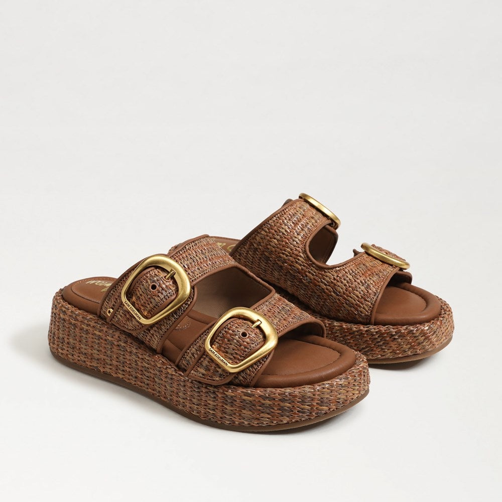 Womens Sam Edelman Nerissa Platform Sandal in Cuoio Brown Basketweave