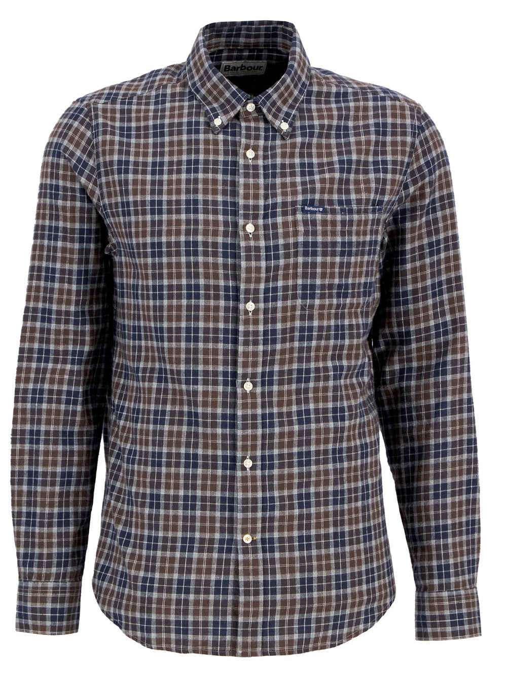 Barbour Mens Lenark Tailored Fit Sportshirt in Midnight Oak Tartan