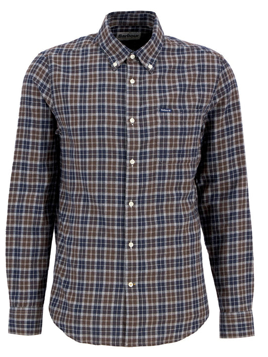 Barbour Mens Lenark Tailored Fit Sportshirt in Midnight Oak Tartan
