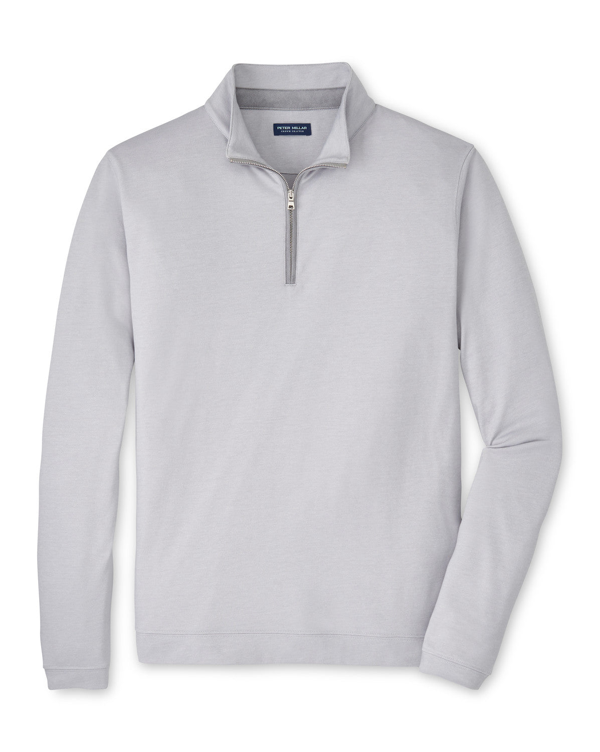 Peter Millar Albatross Cotton-Blend Pique Quarter-Zip in Gale Grey