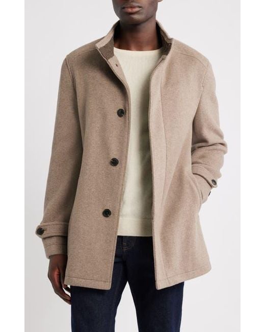 Hart Schaffner Marx Canfield Wool Blend Car Coat in Oatmeal