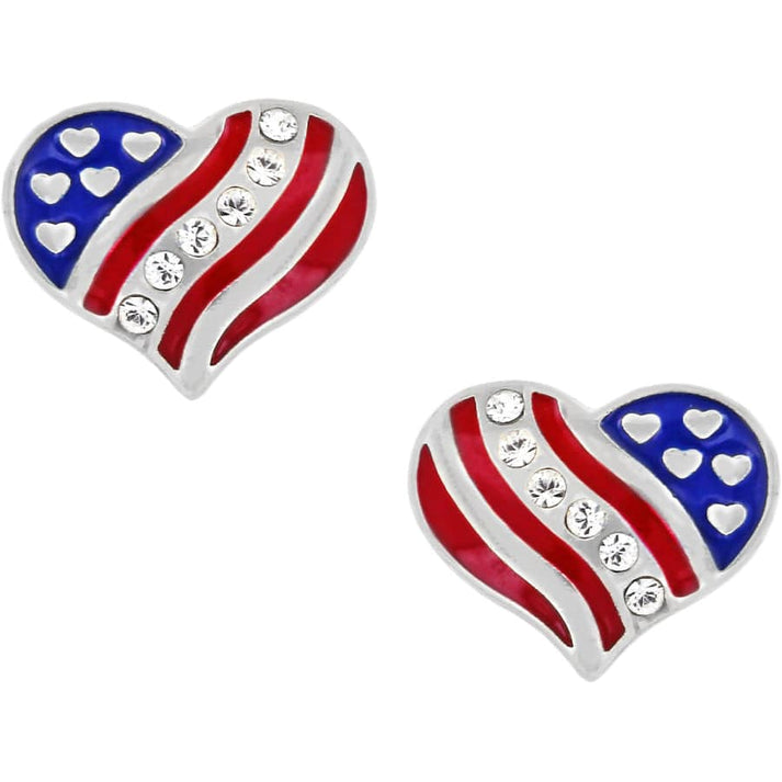 Womens Brighton Hearts And Stripes Mini Post Earrings