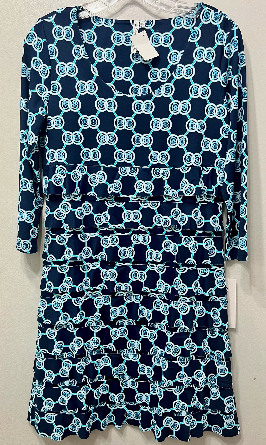 Womens Lulu B Cha-Cha Dress in Navy Pattern