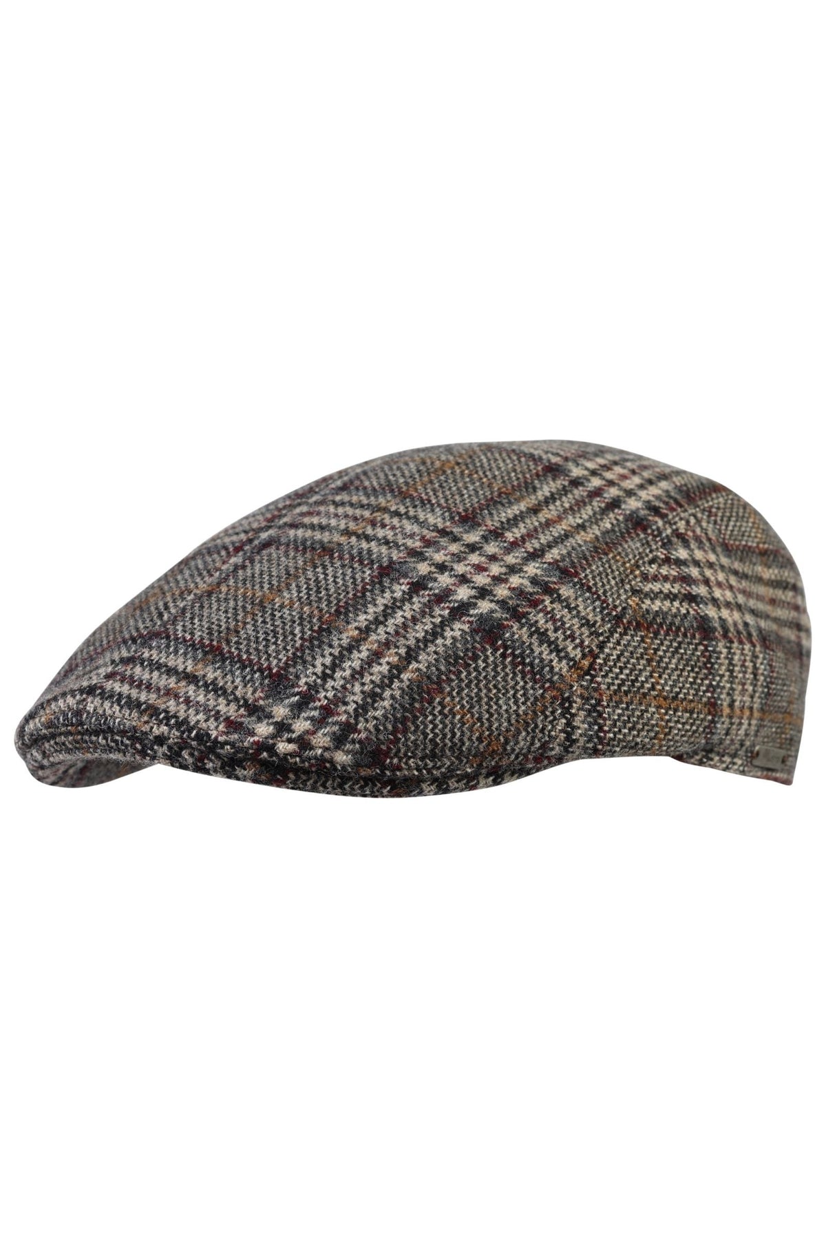 Wigens Ivy Modern Cap in Grey Glencheck Tweed