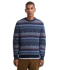 Barbour Mens Dalehead Fairisle Crewneck Sweater in Inky Blue