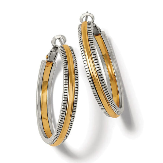 Womens Brighton Interlok Heirloom Hoop Earrings Two Tone