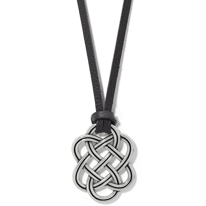 Womens Brighton Interlok Trellis Leather Necklace