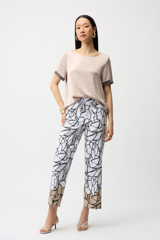 Womens Joseph Ribkoff Abstract Mid-Rise Pant in Vanilla
