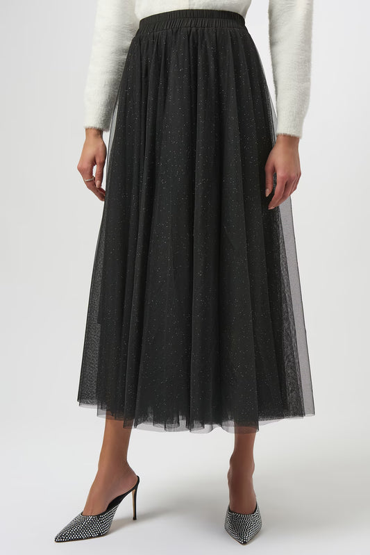 Womens Joseph Ribkoff Sparkly Tulle Evening Skirt in Black