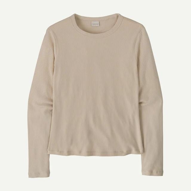 Womens Patagonia Long Sleeve Rib Knit Top in Pumice