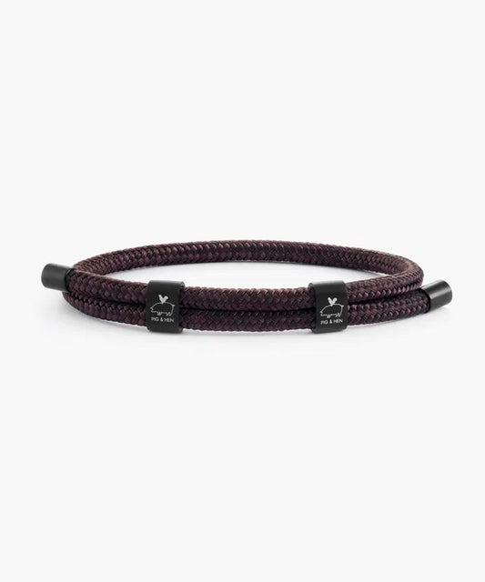 Pig & Hen Little Lewis Double Bracelet in Mahogany/Black